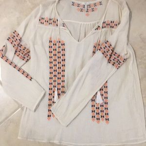 Joie ethnic gauzy shirt sz M